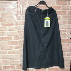 新品オンライン受け取り品 しまむら おかだゆり 黒 デニムスカート LLサイズ