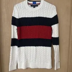 TOMMY HILFIGER ケーブル編み長袖セーター L