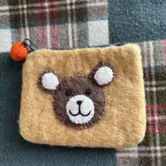 フェルト クマポーチ オレンジボンボン