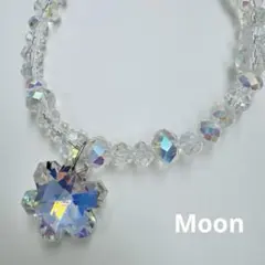 スノークリスタルビーズ 雪の結晶のチャームブレスレット♪