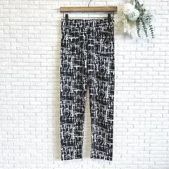 レギンススパッツ（M〜L）総柄 ストレッチ スポーツ 楽ちんコーデ ブラック