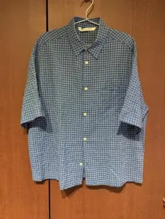 ZARA 半袖シャツ チェック ブルー