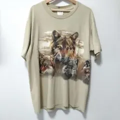 古着 MADE IN USA ウルフプリント半袖Tシャツ シングルステッチ