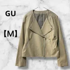 0348　ジーユー　フェイクレザージャケット　アウター　ライダースジャケット