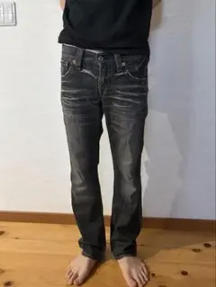LEVI’S ブラックデニム ストレート ブーツカット シルエット◎
