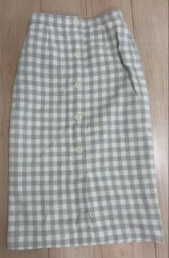NATURAL BEAUTY BASIC ギンガムチェック柄　タイトスカート