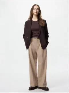 ワイドタックパンツ ワイドパンツ