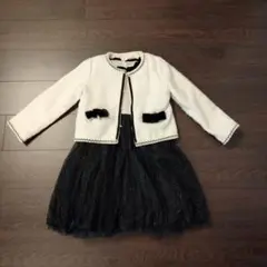 フォーマルドレス ジャケット付き ホワイト/ブラック