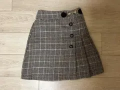 INGNI チェック柄 片側プリーツ　タイトスカート