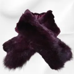 ✭新品未使用品✭ ファーマフラー留め具付き ボルドー 系