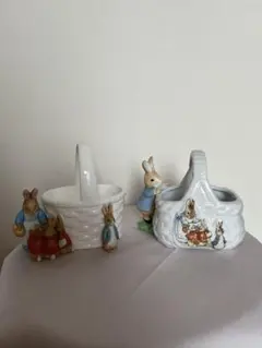 うさぎ ピーターラビット 70's〜80's陶器製 2個セット ヴィンテージ