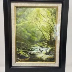 真作保証 一枚の繪取扱画家 洋画家 菅原慶吾 油彩 F4号 奥多摩 三ツ釜