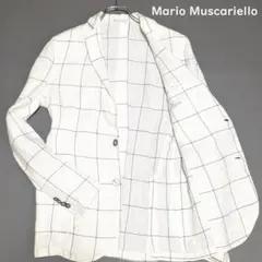 Mario Muscariello リネンジャケット ブルーチェック 48 - メルカリ