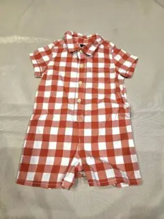 baby gap 赤白チェックロンパース 70cm