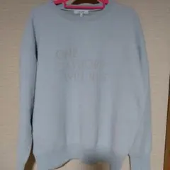 グローバルワーク　モールニットアソートロゴプルオーバー　水色