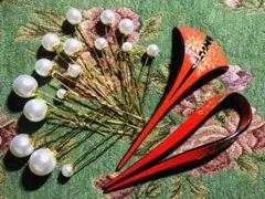 髪飾り　✿＊・ 簪＆ヘアピン セット