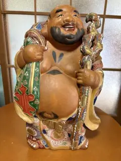 布袋様 陶器 置物 龍文様 金彩 貫入 - メルカリ