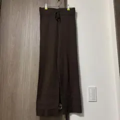 ローリーズファーム ブラウン リブニットパンツ