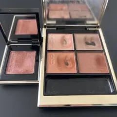 SUQQUシグニチャーカラーアイズ02陽光色、トーンタッチアイズ18桃雫