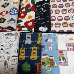 こばやし猫生地 　50×25　 8枚 柄変更不可