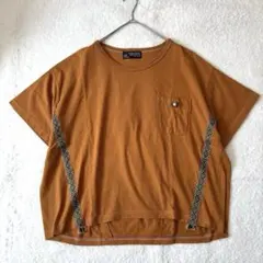 CUBE SUGAR ポケット付き半袖Tシャツ ブラウンのサムネイル