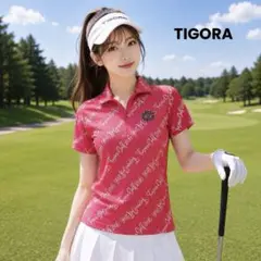 TIGORA★　ティゴラ　ポロシャツ　ゴルフウェア　ピンク　Sサイズ　半袖　春夏のサムネイル