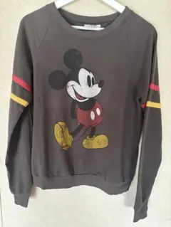 Disney ディズニー ミッキーマウス リブ付き 長袖Tシャツ スウェットのサムネイル
