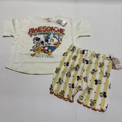 新品 ⭐︎ディズニー ミッキー 半袖Tシャツ パンツ セットアップ　90cm