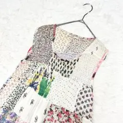 EPOCHPRINCESS✨ノースリーブワンピース【Ｍ〜Ｌ】パッチワーク　ひざ丈