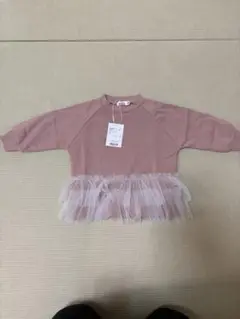 PAIR MANON ピンク チュールフリル トレーナー 90