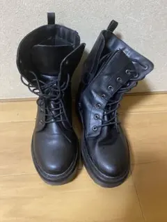 ブラック ミリタリーブーツ 厚底
