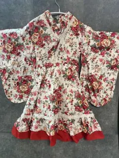 花柄総柄フレアスリーブ着物ドレス 120サイズ　キャサリンコテージ着物風、発表会