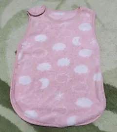 【美品】ベビー　スリーパー　ピンク フリース　90　雲と月柄