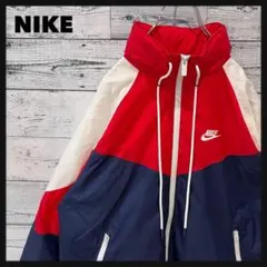 t58【美品】ナイキ 刺繍 ワンポイント ロゴ フルジップ ナイロンジャケット