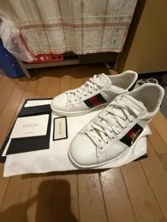 GUCCI グッチ GG柄 レザースニーカー シェリーライン 8G 27cm - メルカリ