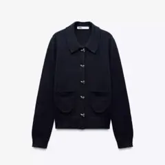 ザラ　リボン付きニットカーディガン