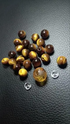 ◆タイガーアイ◆穴有りブレスレット用♪22個＋α♪龍★ドラゴン★