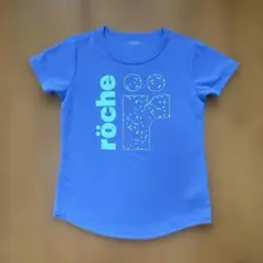ローチェ　半袖テニスウェア　トップス　ロゴ　グリーン　Sサイズ　ライトブルー