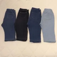 ユニクロ 7分丈 レギンス 4枚セット 90