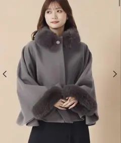 2025秋冬新作MISCH MASCH ウール100％ ポンチョコート 3way