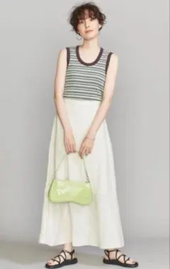 BEAUTY&YOUTH コットンボーダータンクトップ