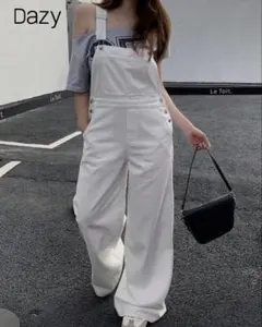 Dazy ワイドレッグオーバーオール　ホワイト　白