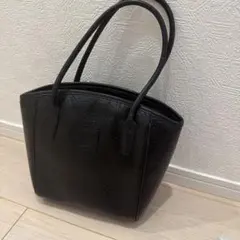 ブラック レザー ハンドバッグ トートバッグ