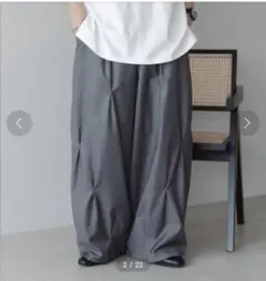 epnok　メニータックワイドパンツ　М　グレー