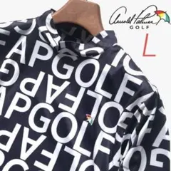新品 アーノルドパーマー ゴルフウェア モックネック 半袖シャツ ロゴNV Lのサムネイル