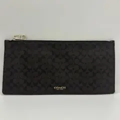 美品✨Coach コーチ ラージ ポーチインシグネチャー キャンバス ブラック