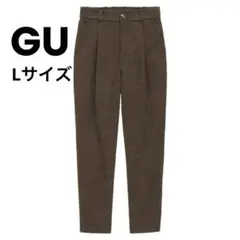 コーデュロイテーパードパンツ ブラウンLサイズ