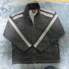 00's adidasフルジップ デニムジャケット　 ワイド3ストライプ 希少のサムネイル