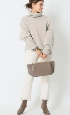 美品▲Deuxieme Classe// Boucle ニット グレー　ゆったり 追加OLBIA ロングジップ ブルゾン（ニット/セーター）｜Deuxieme