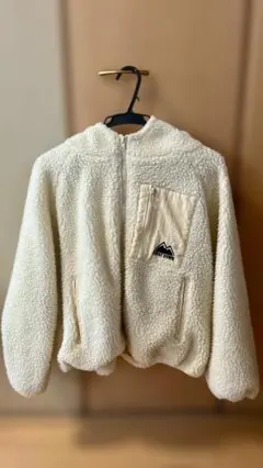 【FIRST DOWN】フリースジャケット フード付き クリーム色